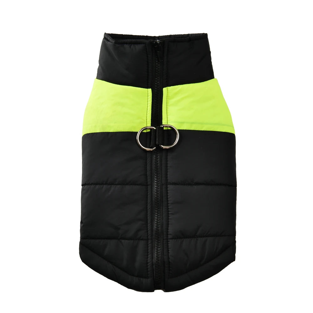 manteau chaud impermeable pour chien jaune