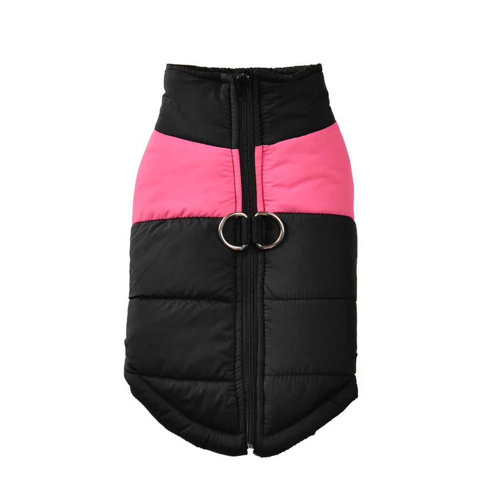 manteau chaud impermeable pour chien rose