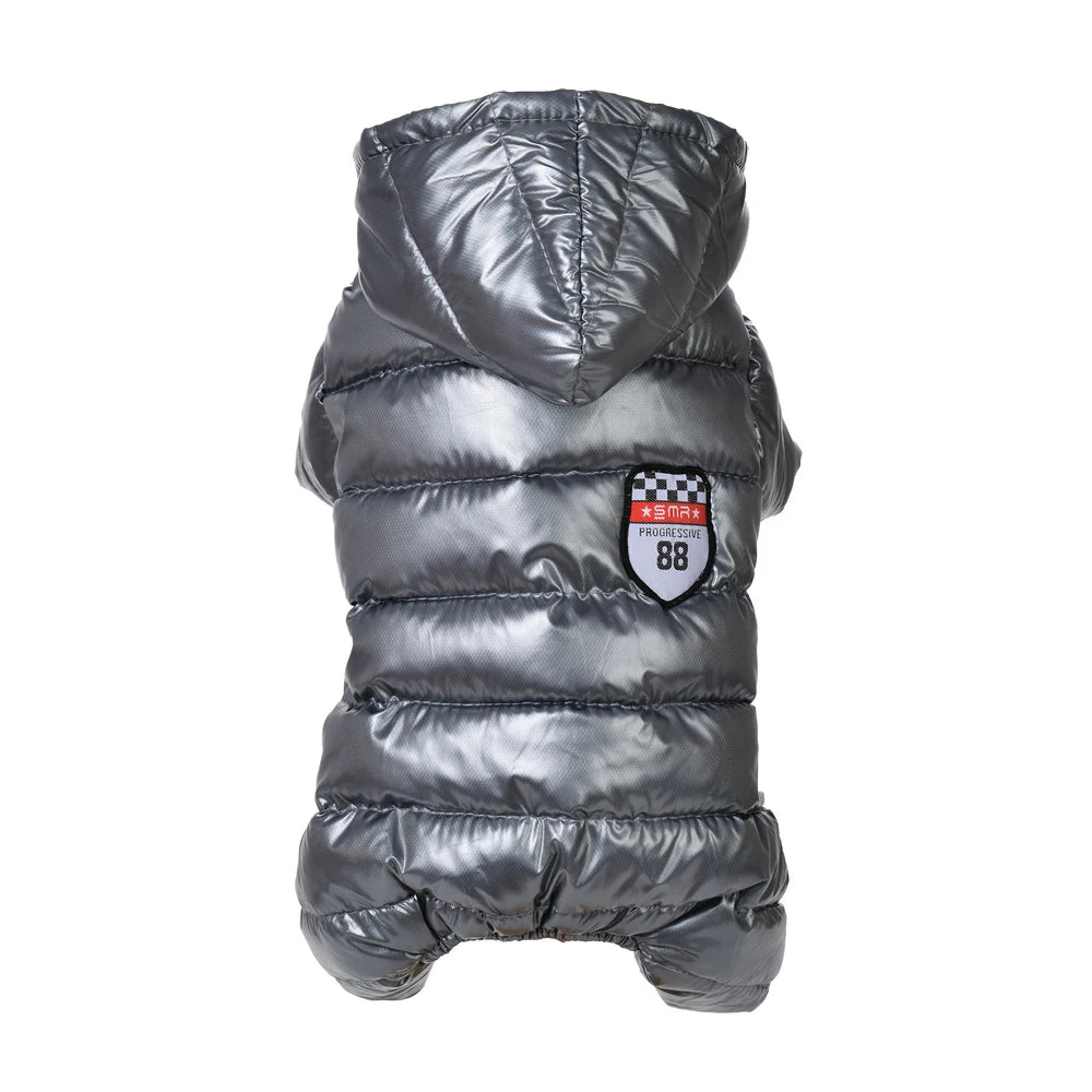 manteau impermeable chaud pour chien gris