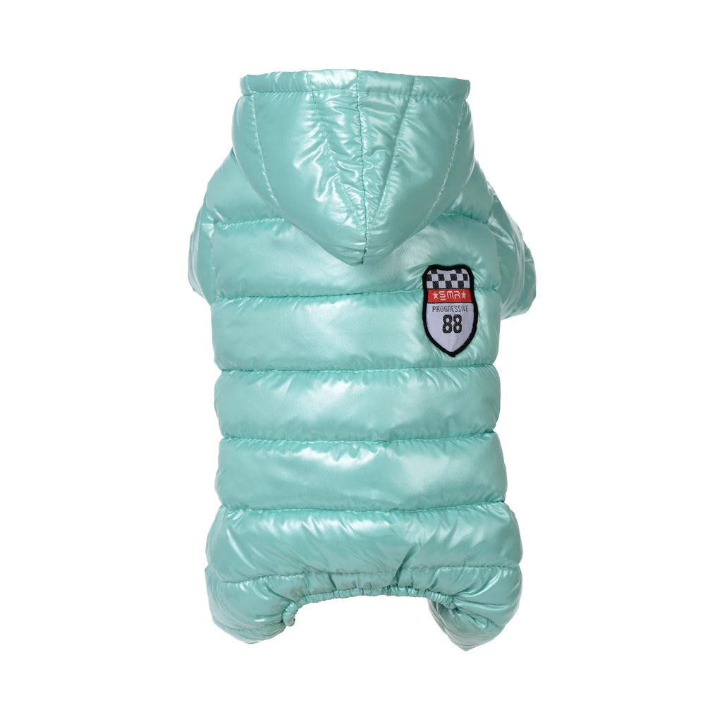 manteau impermeable chaud pour chien vert