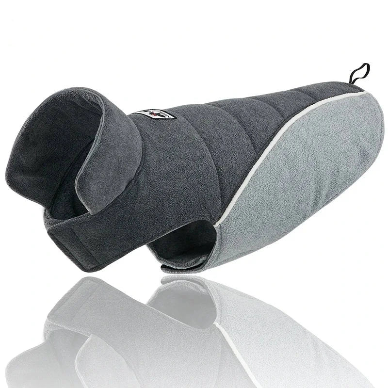 manteau reversible pour chien gris
