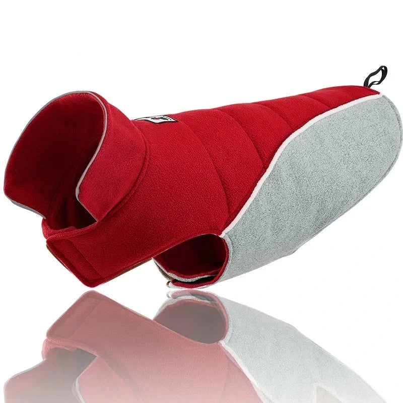 manteau reversible pour chien rouge