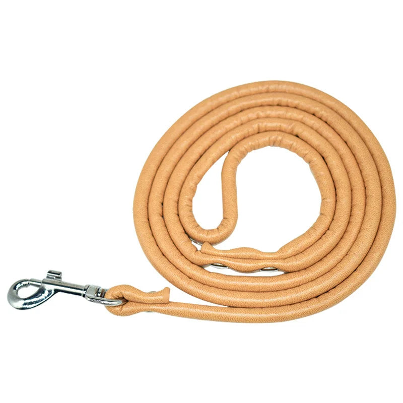 petite laisse en cuir 1,20m beige