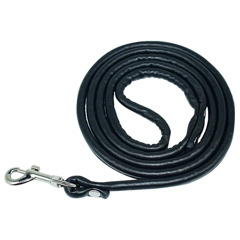 petite laisse en cuir 1,20m noir