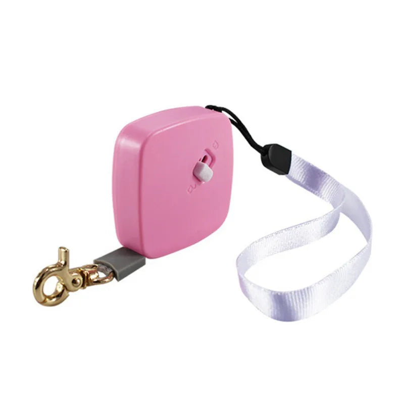 petite laisse enrouleur carré rose