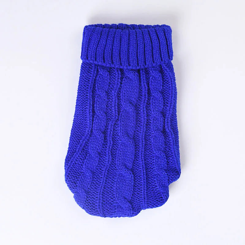 pull en laine pour chien bleu