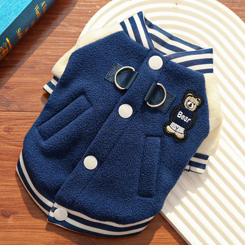 veste teddy pour chien bleu