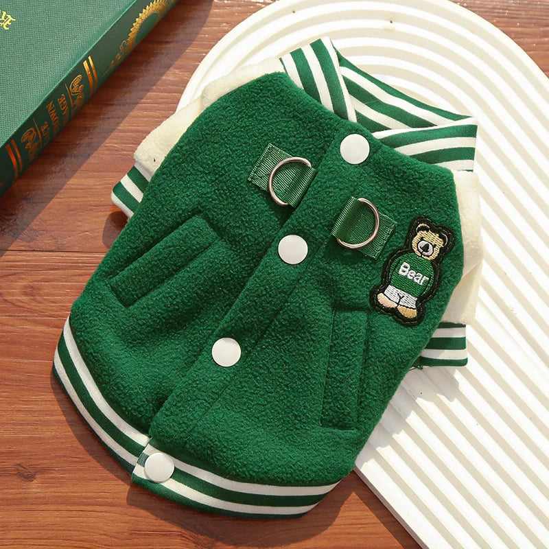 veste teddy pour chien vert