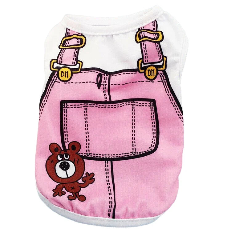 vetement pour chien salopette ours rose